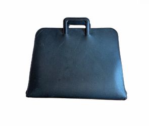 Vtg Prat Paris Europa Black Leather Portfolio Bag Presentation Case 16.75 X 14” (I ship)