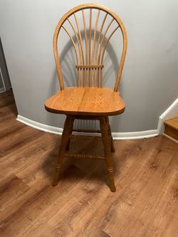 Set of 3 Solid Oak Counter Chairs