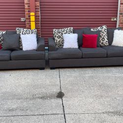Set Couches Grey No Pillow Red And Whaite 