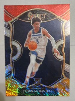 2020-21 Panini Select Prizm Basketball Jaden McDaniels Rookie Tri Color Prizm