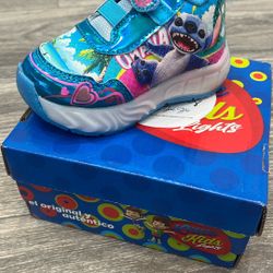 Little Girls’ Lilo and Stitch Light-Up Tennis Shoes. Sparkle with Every Step!
