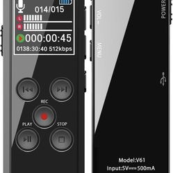 64GB Digital Voice Recorder with Playback, Voice Activated Recorder Device, 3072kbps Lossless Noise Reduction, Built-in Memory, MP3 Player,Password,Va