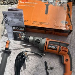 New RIDGID Heavy-Duty 1/2” Hammer Drill Kit-R50111-New/Open Box/Unused, 8.5 Amp, Handle, Key, Depth Gge