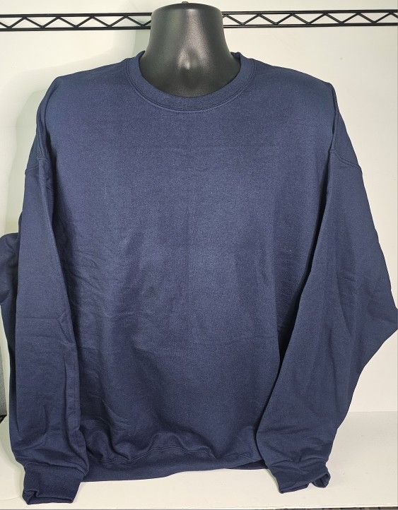 Athletic Works Blue Fleece Crew Sweatshirt Mens 2XL (50-52)