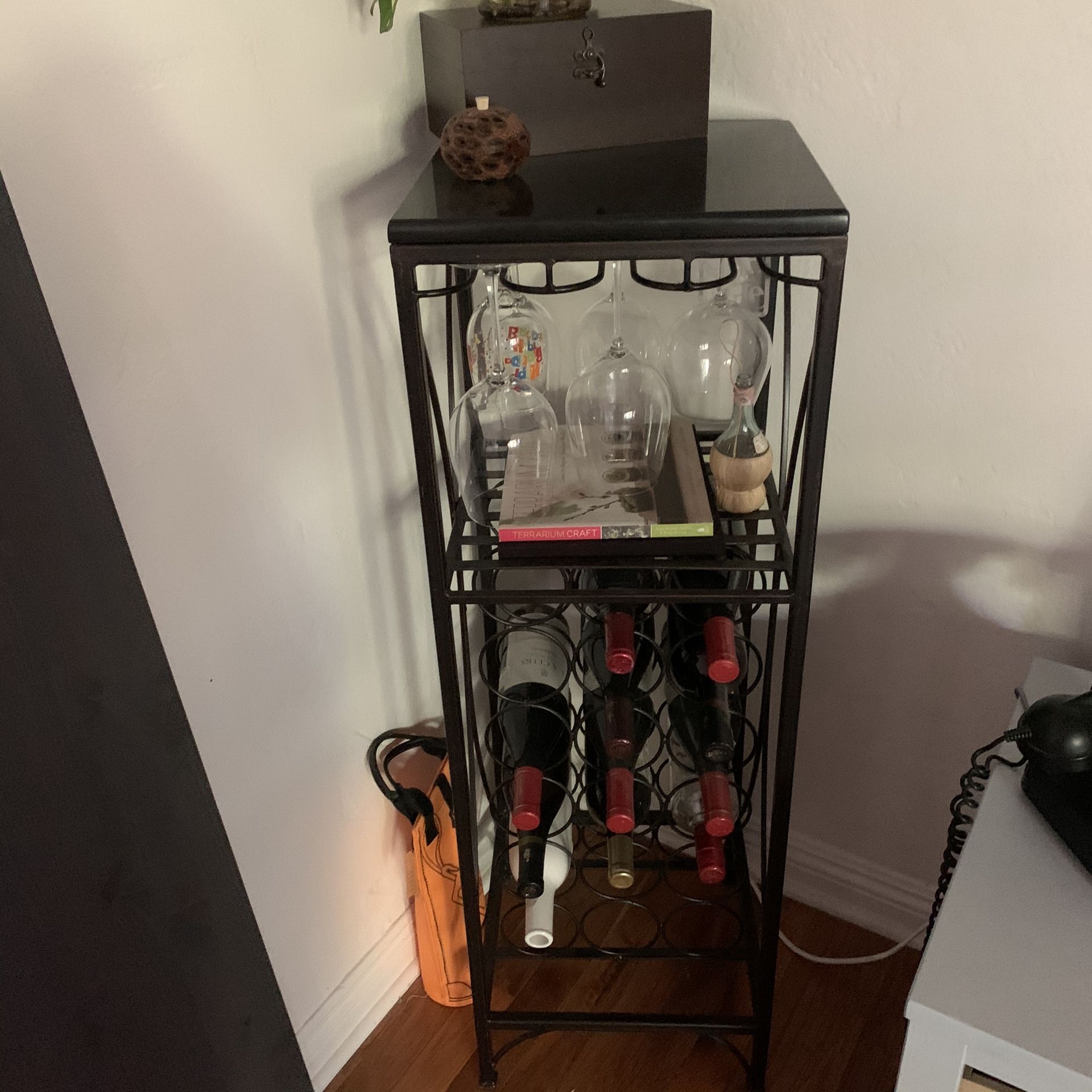 Granite top wine rack