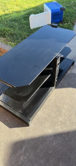Black glass TV stand