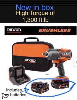 RIDGID High Torque 1,300 Impact Wrench Kit Brand NEW