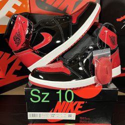 Jordan 1 Bred Patent Size 10 DS New
