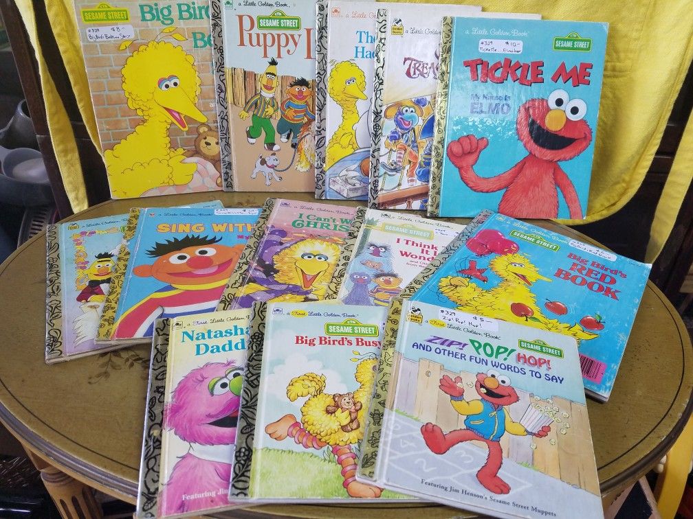 Large Lot Vintage Sesame Street Golden Books
