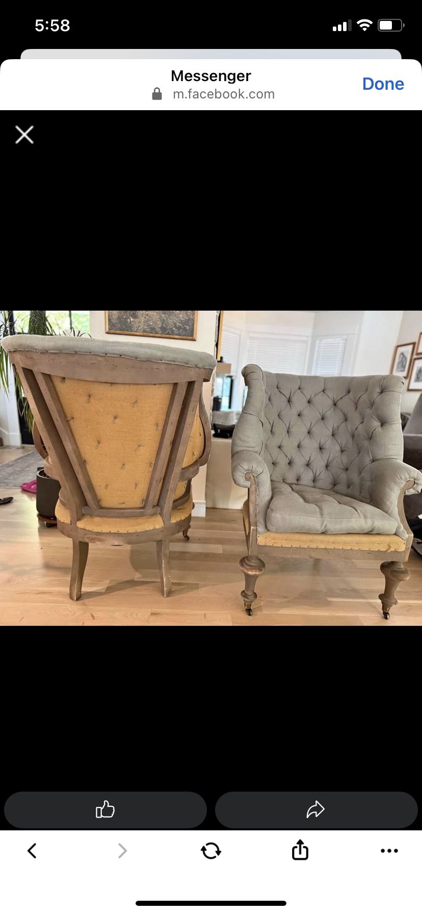 Set Of 2 Soft Surroundings Fontaine Wingback Chairs