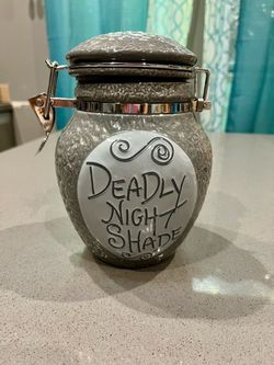 Deadly Nightshade Ceramic Canister with Clamp Lid
