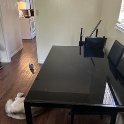 Black Glass Table