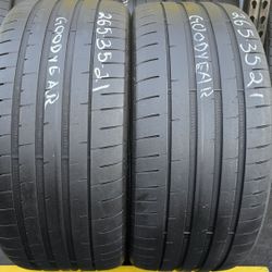 2 USED TIRES 265/35ZR21 GOOD YEAR EAGLE F1 w/70% Thread  Both Installed and Balanced $150 ($75 each) 
