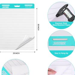 Sticky Easel Pad, 25x30 Inch, Rotating Chart Paper, Teacher Sticker Paper, Large Self-Adhesive Easel Paper, Super Sticky and Fade Resistant