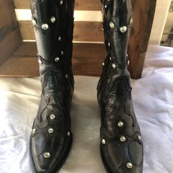 New Black Cross/Bling leather Cowboy Boots