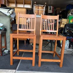 24” Solid Wood Mission Counter Height Chairs