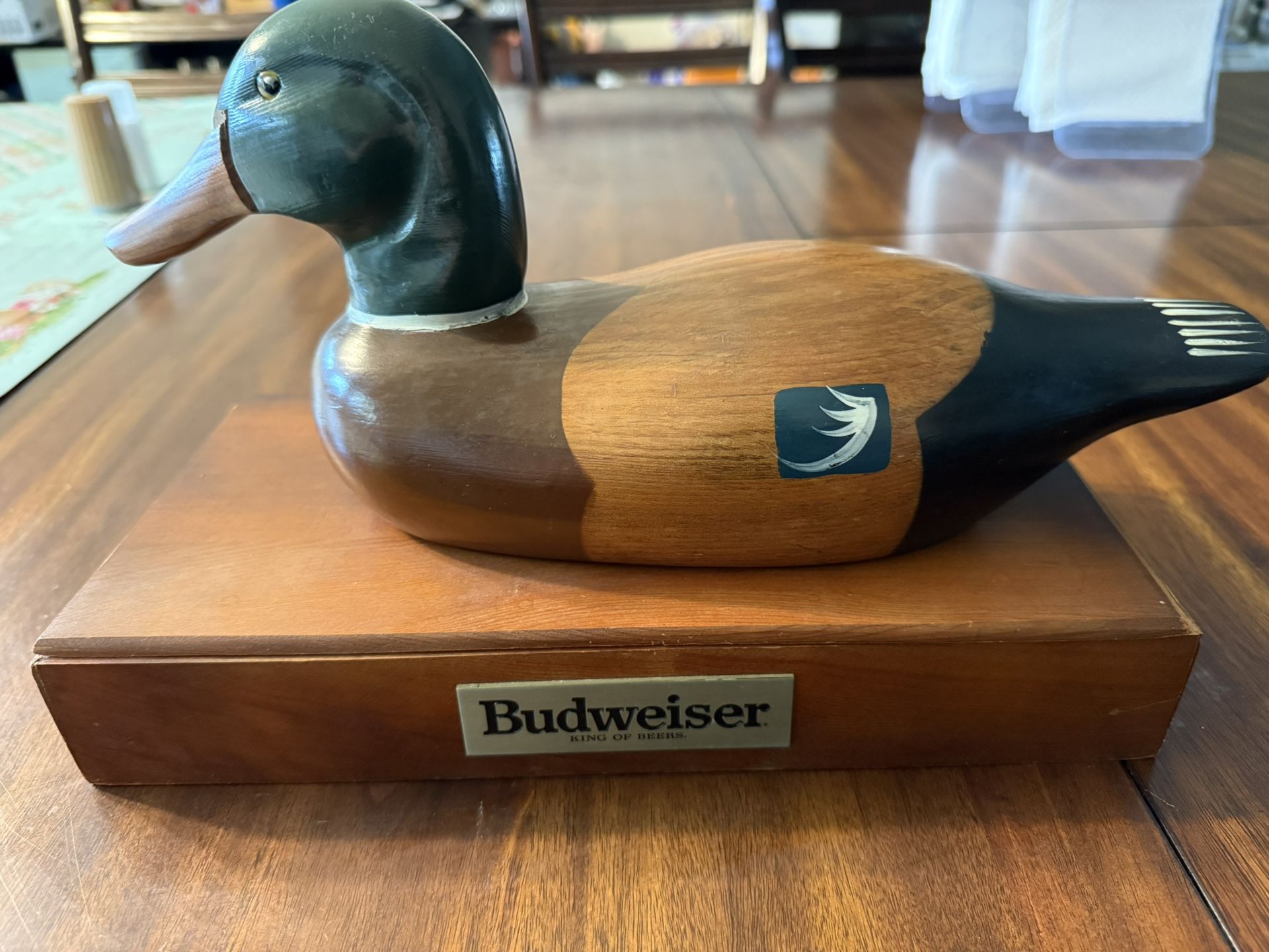Budweiser labeled Wood Box With Mallard On Lid