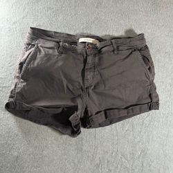 Disclosed Charcoal Gray Casual Chino Shorts Women's Size Large Cuffed