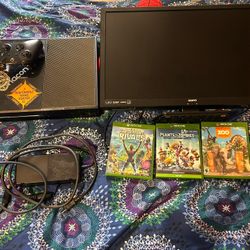 Xbox One with  a tv 3 Games And One Black Controller