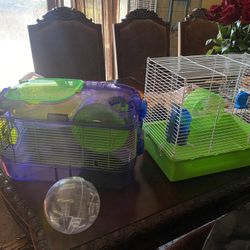2 small animal cages 