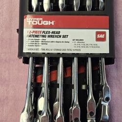 Hyper Tough 12pc Flex-Head Ratcheting Wrench Set 