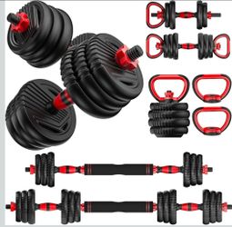 JUEGO DE MANCUERNAS AJUSTABLES 5 EN 1/ 5-IN-1 ADJUSTABLE  DUMBBELLS WEIGHT