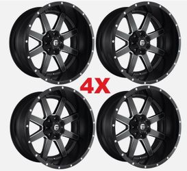 22 FUEL MAVERICK BLACK MILLED WHEELS RIMS F-150 F150 D53822009844