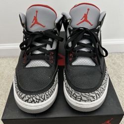 %100 Authenticity Guarantee, Size 10.5 - Jordan 3 Retro OG Mid Black Cement