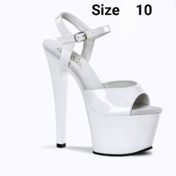 Pleaser Stilettos White Size 10