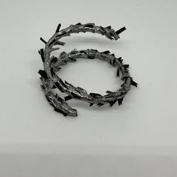 Gorgeous Spiral Wire And Fabric Bracelet 