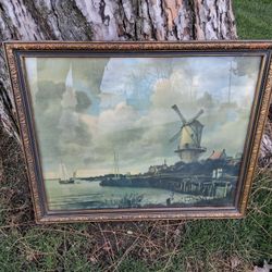 1940's Lithograph No. 26a THE OLD MILL Windmill Near Wijk by Jacob Van Ruisdael. Measures 18"x22"....Asking  $40.00
