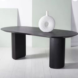 Black Oval Dining Table 