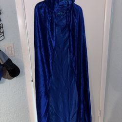 Blue hooded cloak for Halloween 