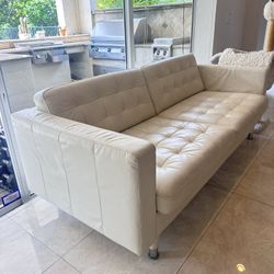 IKEA Morabo Sofa Faux Leather White/Ivory