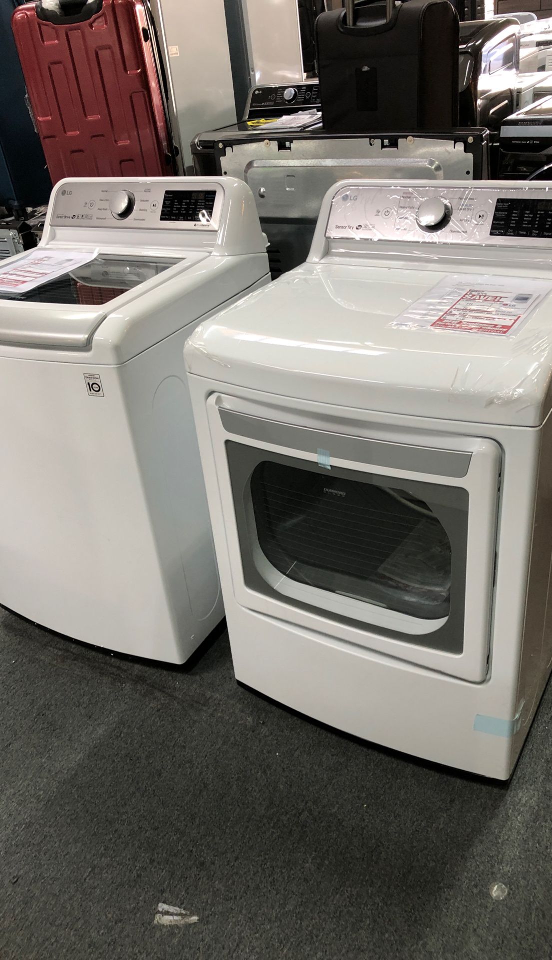 Washer and gas dryer LG top load original price I thousand $728 our price 1299 for both