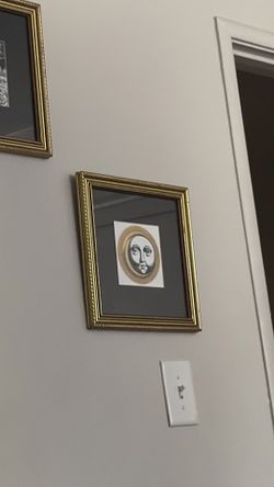 Vintage Piero Fornasetti Sol E Luna Sun & Moon Gilt Frame Print Italy 1900