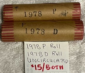 1978-P & D UNCIRCULATED LINCOLN CENT ROLLS