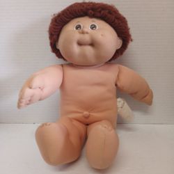 1986 Coleco CPK Cabbage Patch Kid Plush Boy Doll Brown Hair Xavier Roberts 