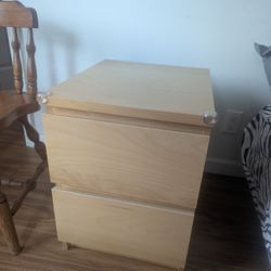 wood nightstand,  2drawers ,very good quality and condition. 
19" D x 16" W x 21.75" H
