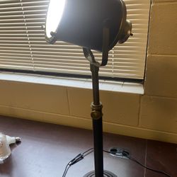 Jimco Manufacturing Spotlight Table Lamp. Brown & Brass Telescoping Desk Lamp