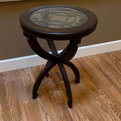 Nice Quality Side Table: Glass Top With Wrought Iron Design