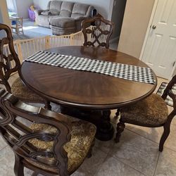 Dining Table & 6-Chairs, Extra Leaves