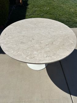 Mid- Century Modern Tulip Travertine Dining Table