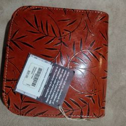 Made In India Genuine Leather Folk Art Cd Wallet Nwt