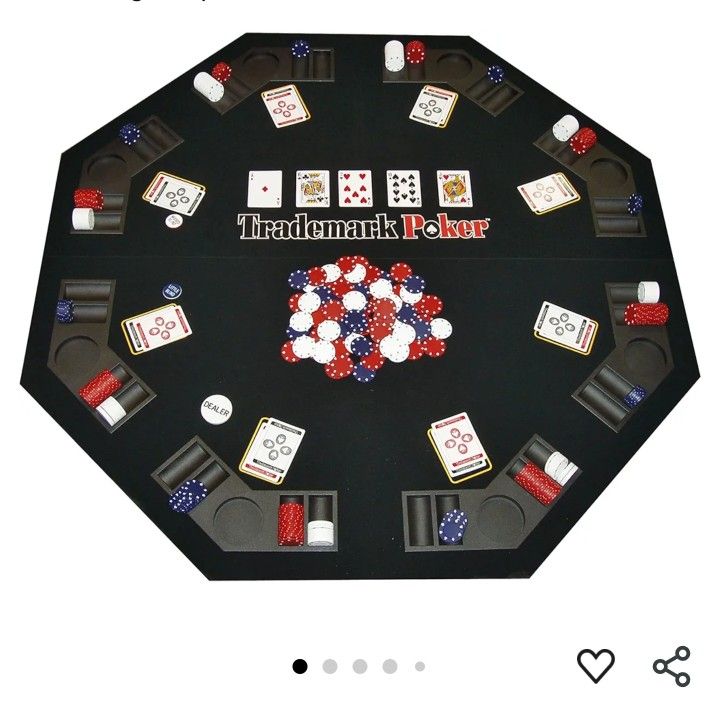 Poker Table Top With Cards And Chips In Carry In Case