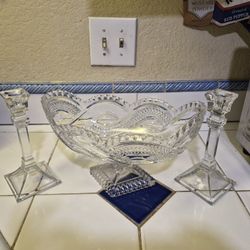 Crystal Fruit Bowl and Candle Holder