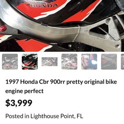 1997 CBR 900 RR complete Bike many other parts in stock