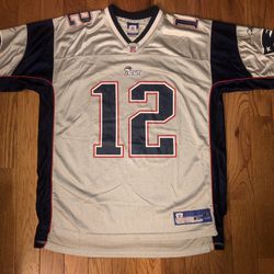 Tom Brady New England Patriots Vintage Reebok Gray Jersey Sz XL