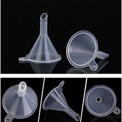 Mini Funnel Clear Plastic Funnels for Perfume Fragrance Essential Oils, Lab Bottles, Sand Art, Spices and Recreational Activities.

