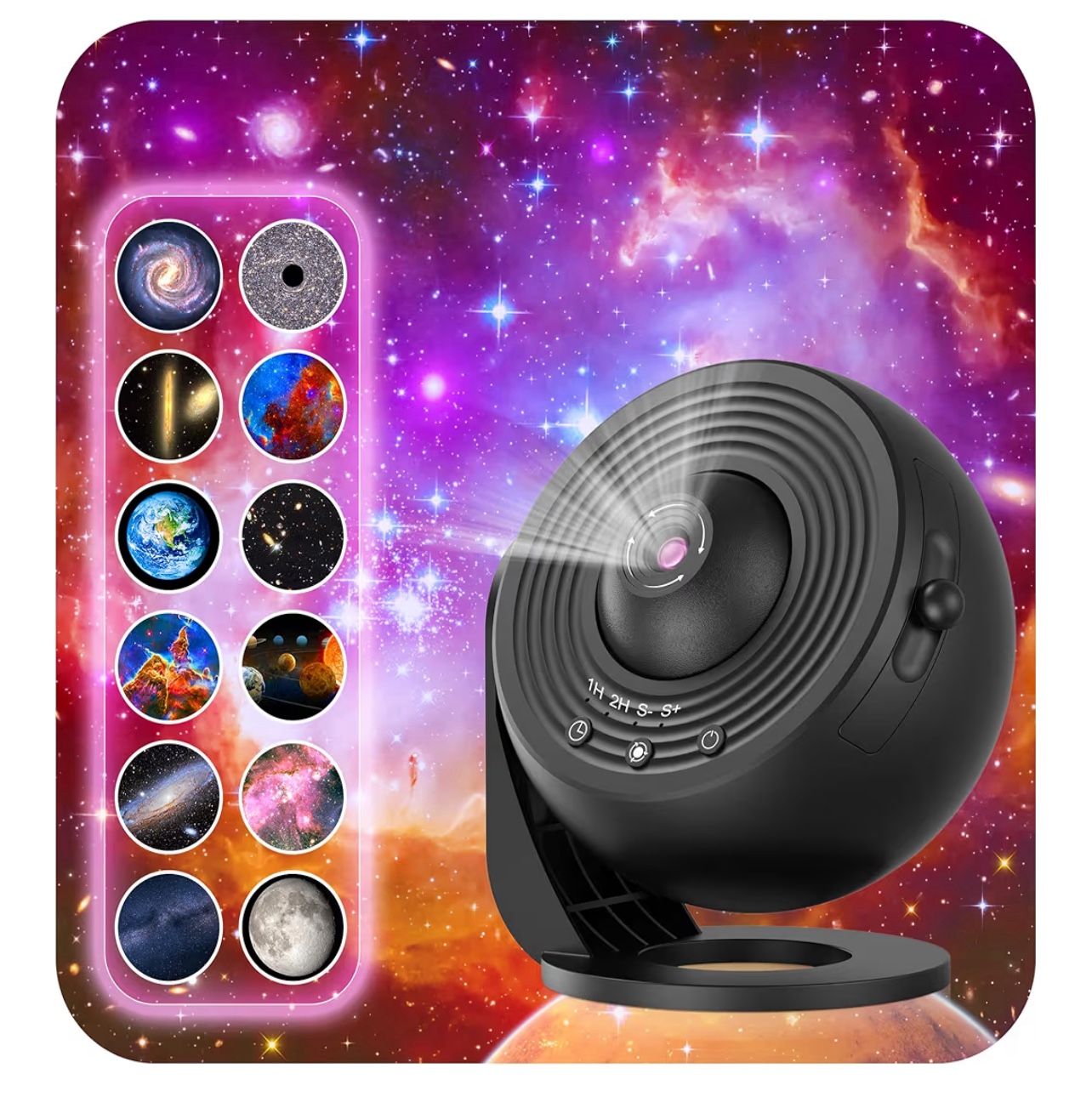 Brandnew Galaxy Projector for Bedroom, HD Image Star Projector Galaxy Light Adjustable Knob, 13 Film Discs Planetarium Projector for Kids, 360° Rotati